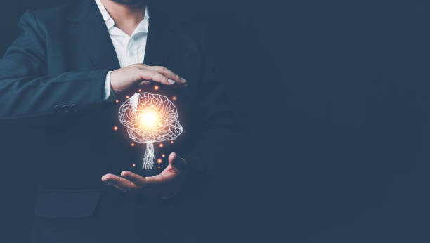 istock Brain inside the hands of the businessman. Artificial Intelligence concept, Technology, concept. 1388585546