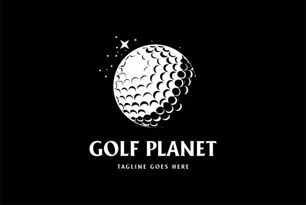 Vintage Retro Golf Ball Planet Globe World Vintage Retro Golf Ball Planet Globe World for Sport Club Competition Design Vector night golf stock illustrations