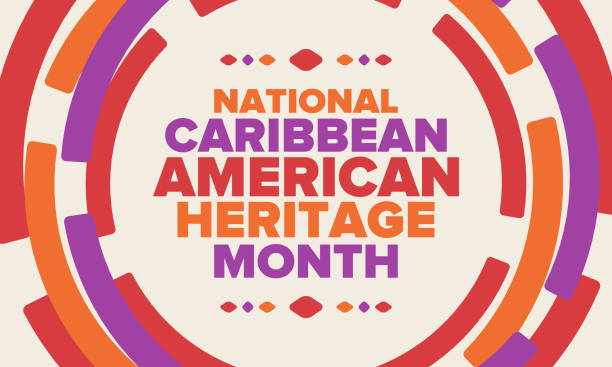 Caribbean American Heritage Month in June. Culture Month to the people of America. Celebrate annual with festival. Happy holiday. Poster, card, banner and background. Vector illustration Caribbean American Heritage Month in June. Culture Month to the people of America. Celebrate annual with festival. Happy holiday. Poster, card, banner and background. Vector illustration social history illustrations stock illustrations