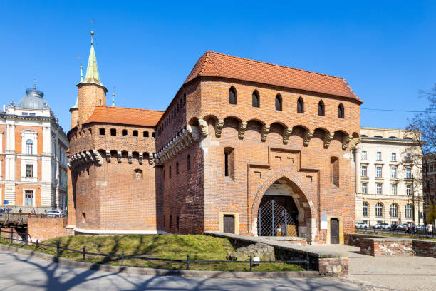 gothic Bastion, Old town, Kraków, (UNESCO), Poland stock photo