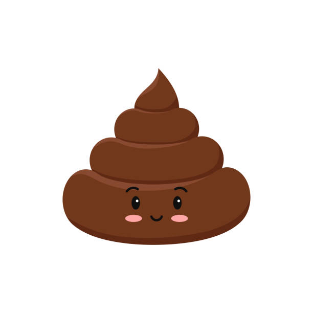 Poop cute funny smiling excrement character cartoon emoticon isolated on white background. Poop cute funny smiling excrement character cartoon emoticon isolated on white background. Kawaii smile brown heap of shit emoji. Flat design vector clip art baby poo with face illustration. shit faced stock illustrations