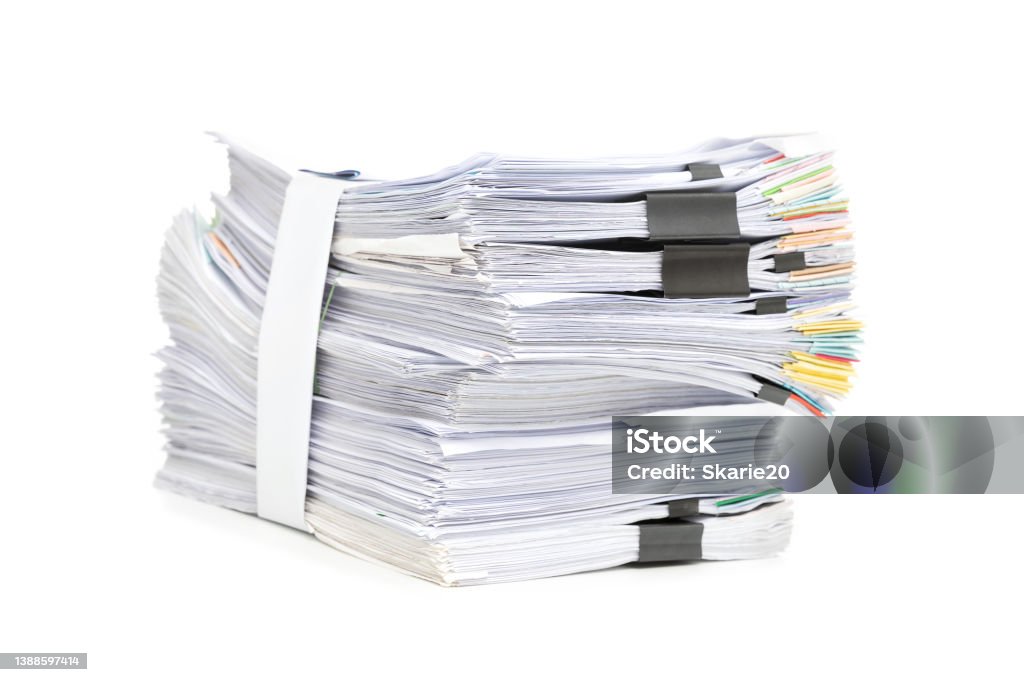 Document Stack Isolated Stack Of Documents Isolated On White Background Documents Pile Stock ...