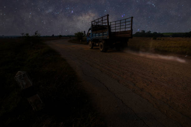 Truck and milky way galaxy