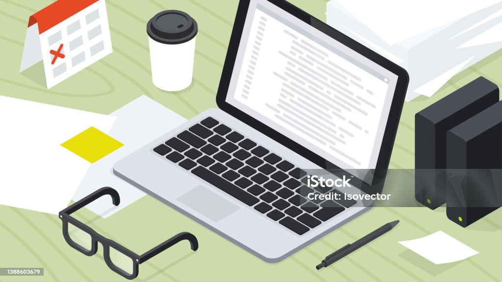 Coding Reference Picture Isometric Coding Vector Illustration Stock Illustration - Download ...
