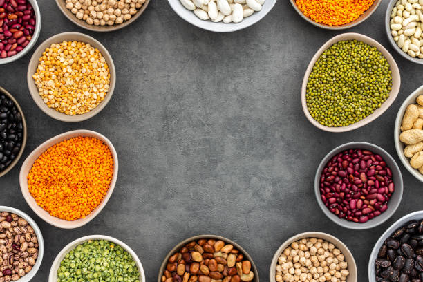 istock Different types of legumes in bowls 1388604591