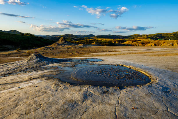 The mud volcanoes of Berca in Romania The mud volcanoes of Berca in Romania mud volcano stock pictures, royalty-free photos & images