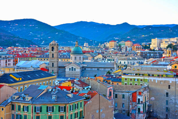 glimpse of the historic center of Savona Liguria Italy
