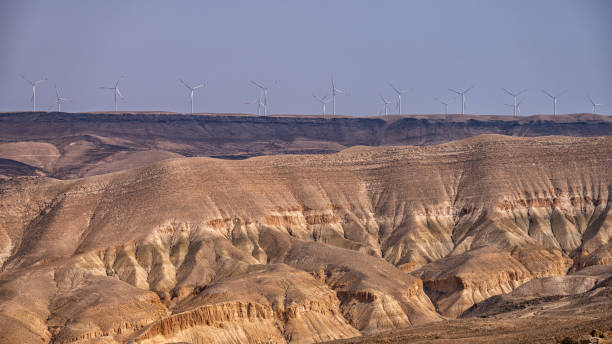 istock Wind farm in the mountains, Al Nawatef, Jordan. 1388613139