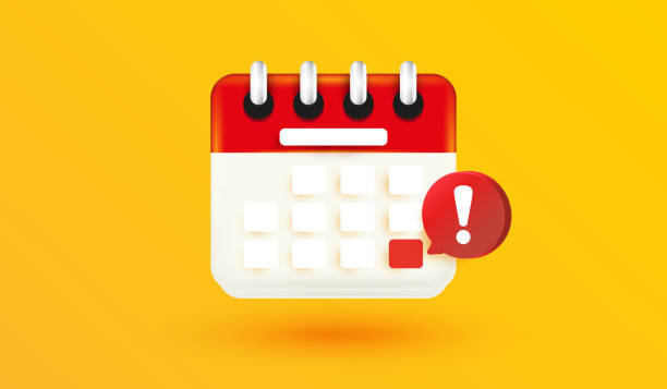 istock Calendar deadline or event reminder notification. Agenda symbol and date alert notification with selected important day schedule date for business and notice message isolated 3d vector style 1388618113