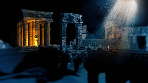 istock Explorer and archaeologist, worlds disappeared. Ancient civilizations, secrets and mysteries. 1388618436