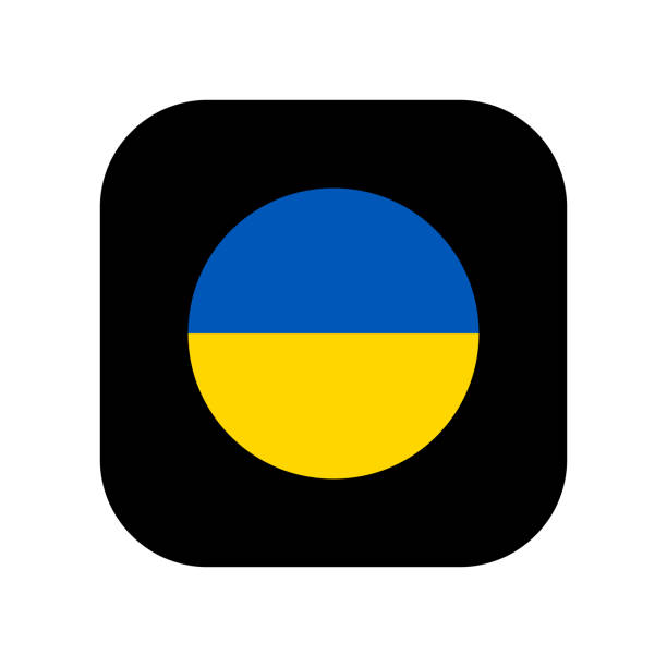 ikona w niebieskich i żółtych kolorach flagi ukrainy. - vector solitude spirituality contemporary stock illustrations