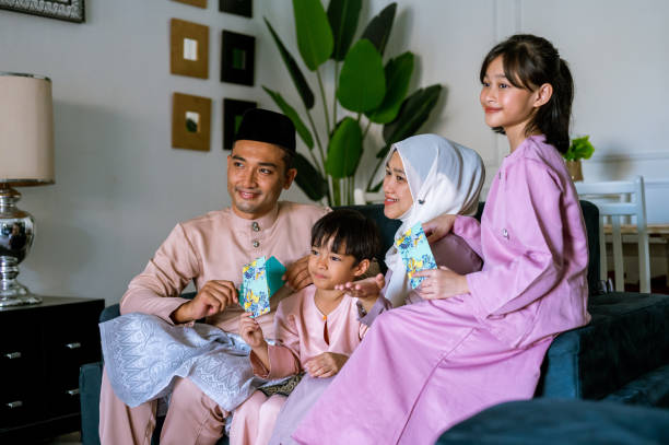 istock Muslim family portrait for eid mubarak 1388618487