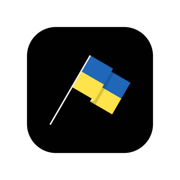 ikona w niebieskich i żółtych kolorach flagi ukrainy. - vector solitude spirituality contemporary stock illustrations