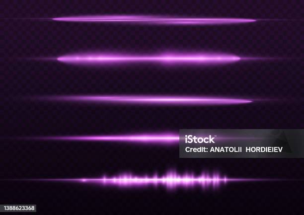 Random Violet Line Horizontal Violet Light Rays Flash Purple Line Stock Illustration ...