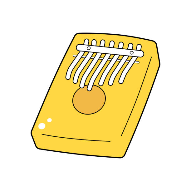 ilustraciones, imágenes clip art, dibujos animados e iconos de stock de mbira kalimba instrumento musical - thumb piano illustrations