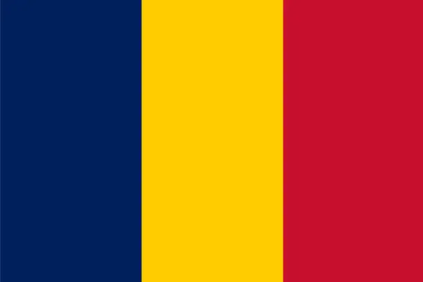 Vector illustration of National Flag of Chad