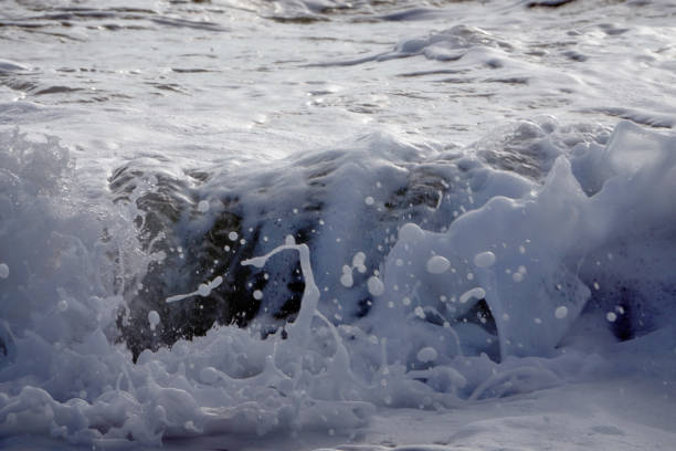 A restless sea. Sea waves. The surf.