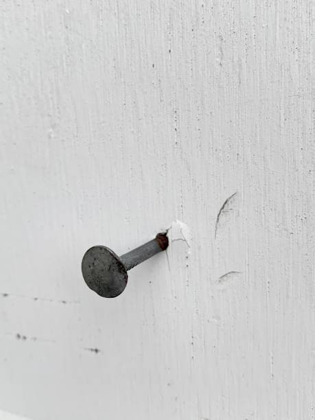 istock Nail Head in White Painted Wood 1388628069