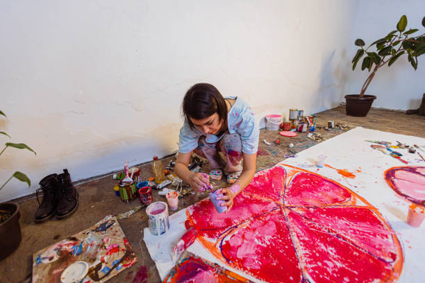 istock Creative young female artist 1388629411