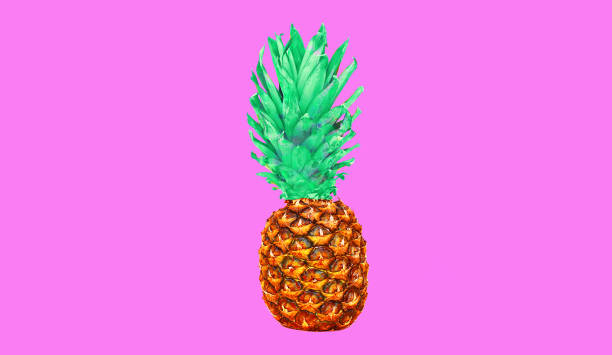 istock Pineapple fruit on colorful pink background, ananas photo 1388630810