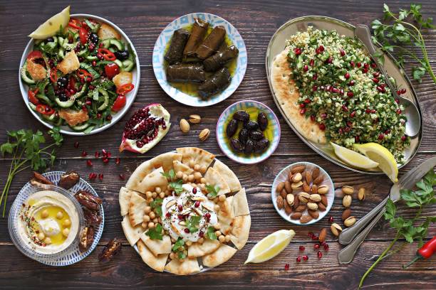 istock Traditional Lebanese dishes assortment. 1388632066