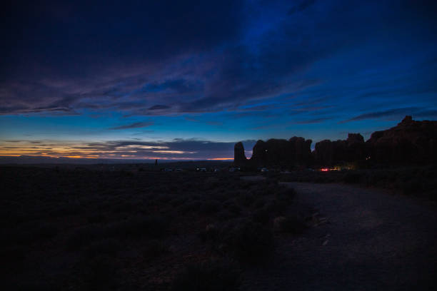 istock Sunset in Arches National Park located in Utah 1388635609