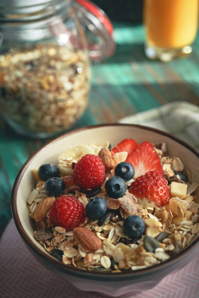 istock Healthy Muesli with Fresh Berries for Breakfast 1388637432