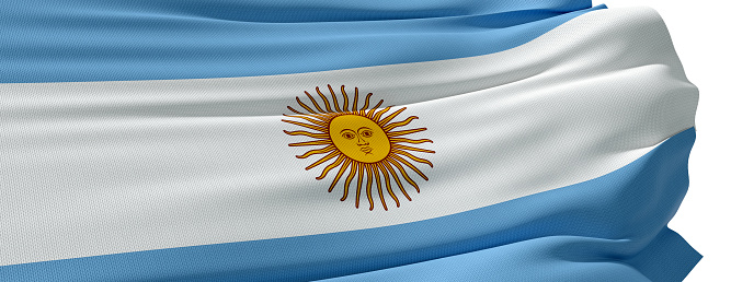 argentina flag on white background - 3d rendering