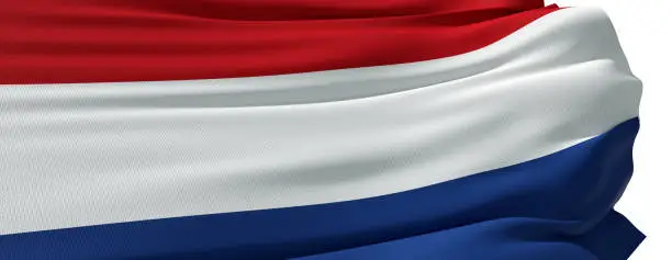 Photo of dutch flag fluttering in the wind