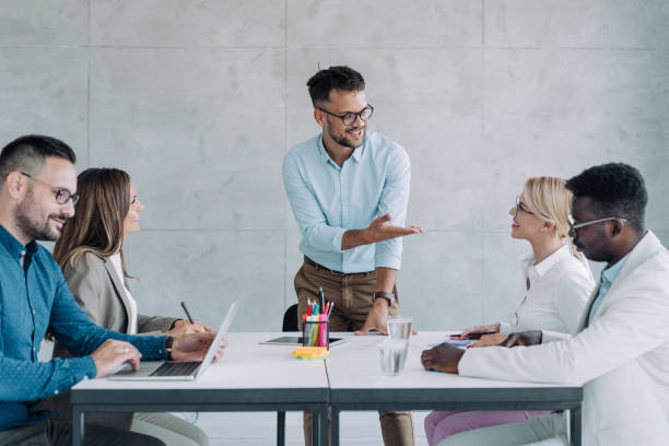 istock Team of professionals during a meeting. 1388642664