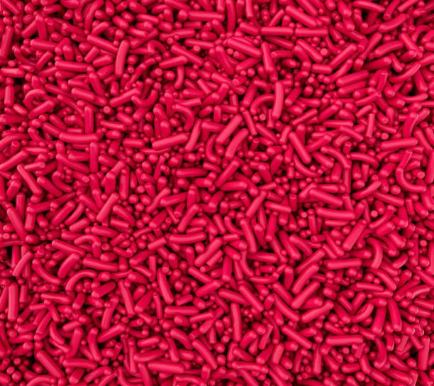 istock Red Color sprinkle background 3d illustration 1388645968