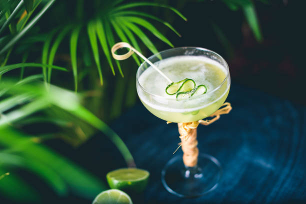 istock Cucumber gimlet cocktail served in martini glass 1388645997