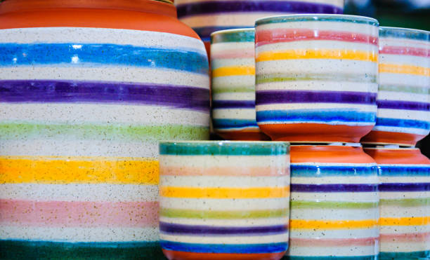 istock Colorful Striped Pottery 1388646275