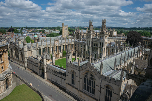 Oxford University from above, Oxford UK