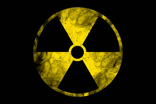 istock Warning radioactive zone graphic icon. Toxic sign, symbol 1388655651