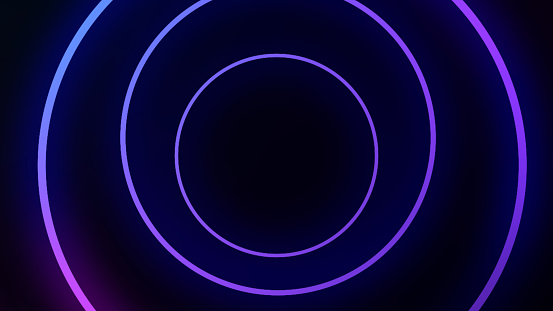 Minimalistic futuristic glowing geometric circle background. Trendy neon circle background.