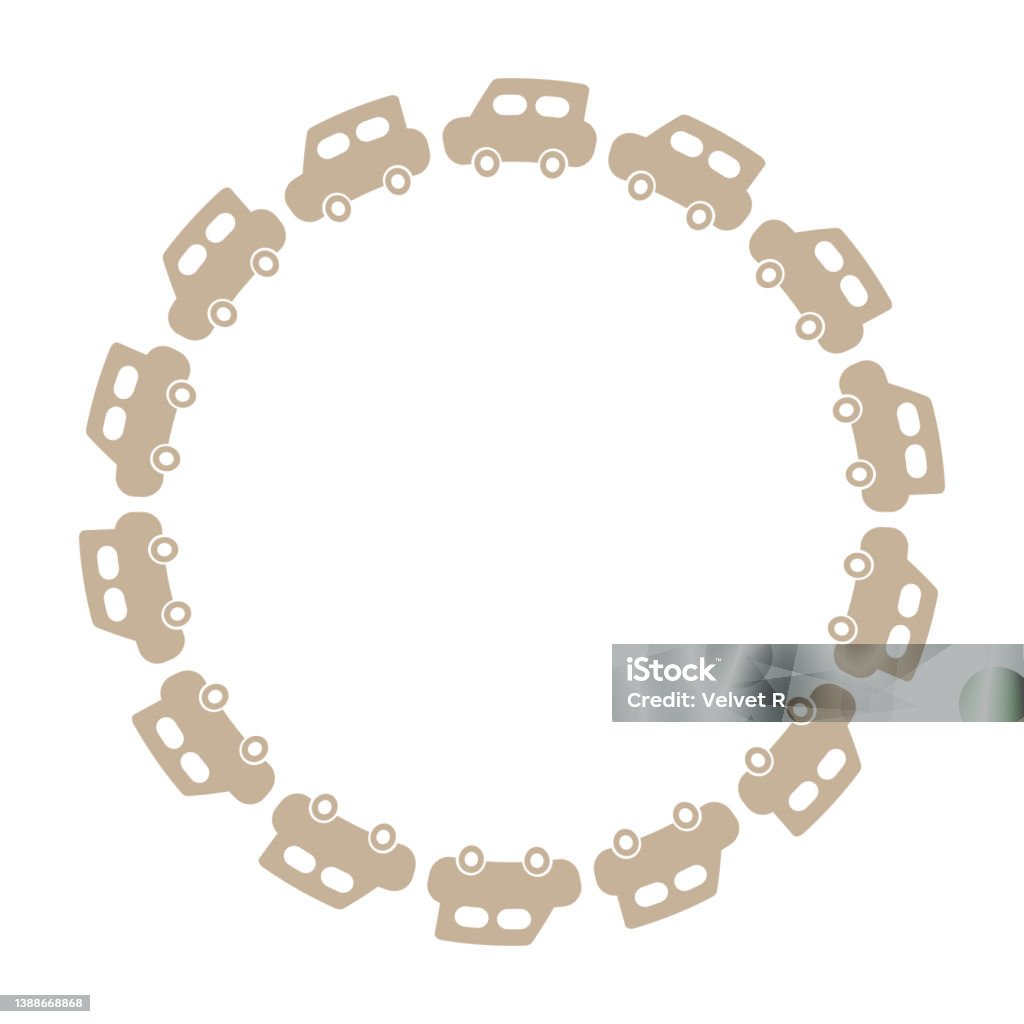 Circular Car Frame Car Frame Stock Illustration - Download Image Now - Beige, Border ...