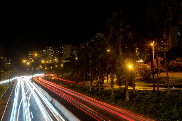 istock Long exposure light trails over a Lima, Peru highway 1388676890