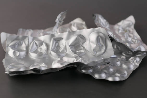 istock Close up of empty pills of blister pack on table 1388676920