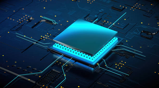 istock 3D rendering of cyberpunk AI. Circuit board. Technology background. Central Computer Processors CPU and GPU concept. Motherboard digital chip. Tech science background. 1388679436