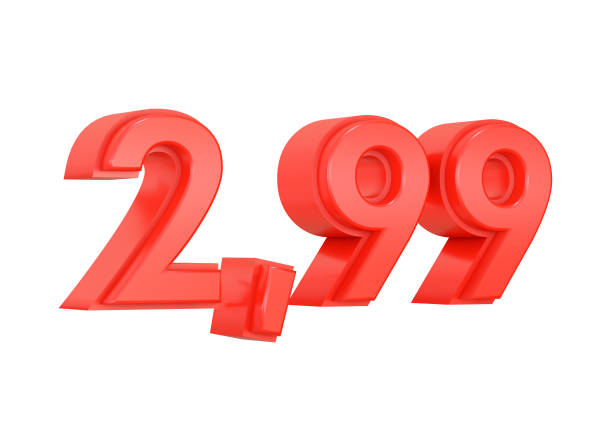 istock Number 2.99 red monetary system price symbol isolated on white background 1388680721