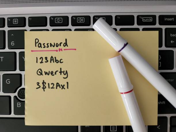 istock Passwords written on a paper placed on keyboard 1388684355