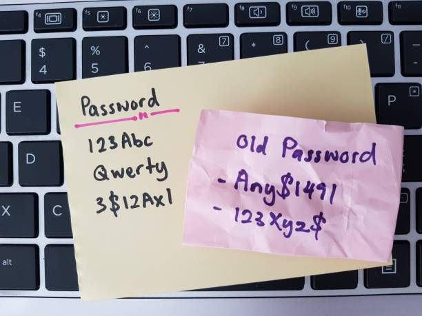 istock Passwords written on a piece of paper placed on keyboard 1388686995