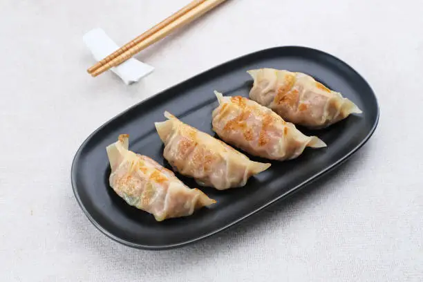 Photo of Korean Mandu Dumplings, made from flour dough and filled with seasoned chicken.