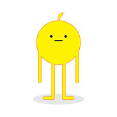 istock Abstract icon with yellow weirdo. crazy cartoon character illustration design. Vector illustration. stock image. 1388697253
