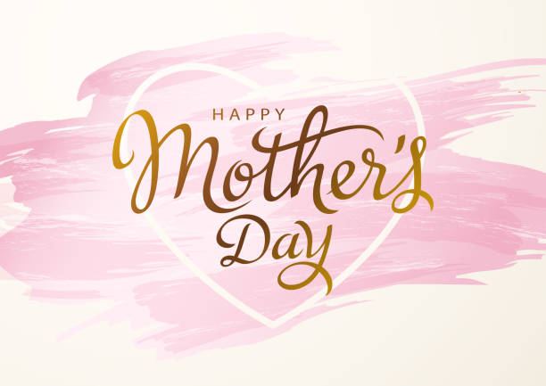 illustrazioni stock, clip art, cartoni animati e icone di tendenza di happy mother's day lettering - mothers day immagine