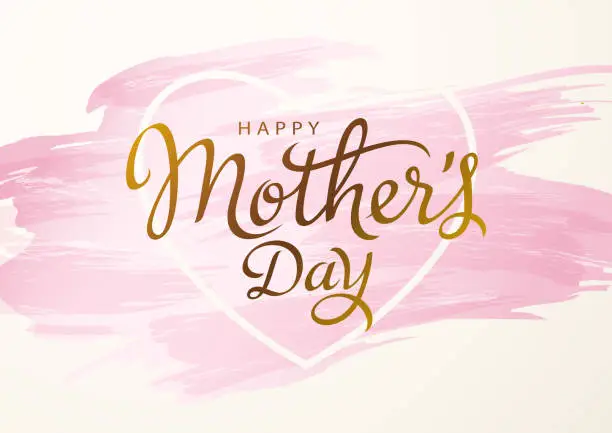 Vector illustration of Happy Mother’s Day Lettering