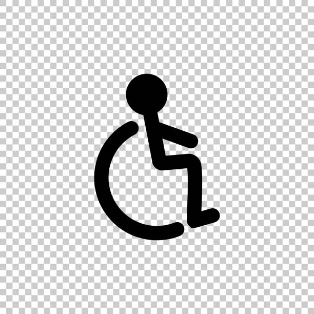 Silhouette icon of a wheelchair isolated on a transparent background. Silhouette icon of a wheelchair isolated on a transparent background. Editable vector. basketball sport street silhouette stock illustrations