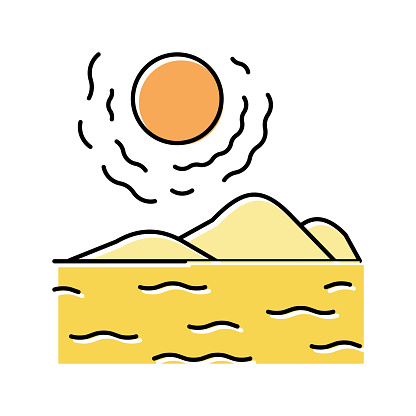 desert land color icon vector. desert land sign. isolated symbol illustration