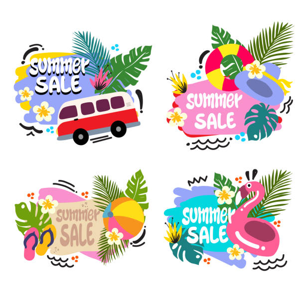 istock logo label summer concepts banner design flamingo rubber ring ball hat 1388705476